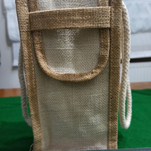 Bottle carrier bag like new made of burlap