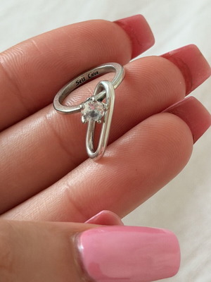 Pandora charm ring like new, silver