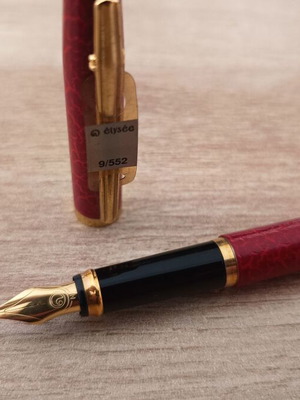 Νέα μεσαία πένα Elysee En Vogue κόκκινο δέρμα με 14k χρυσή μύτη