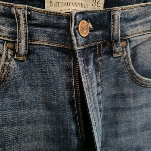 Stradivarius flare jeans used, high waist, blue, size 36