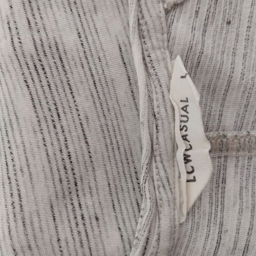LCW Casual men's t-shirt with pocket, off-white melange, slim fit M/L