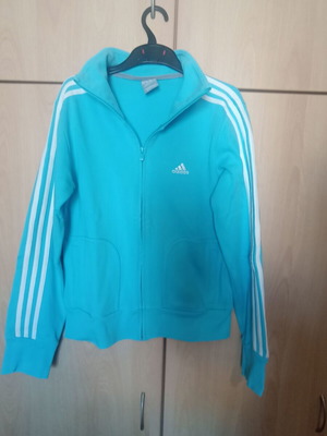 Adidas zip-up sweatshirt like new, size M 38 10, blue and white