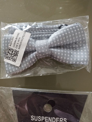 Children's bow ties and suspenders new, gray, set of two