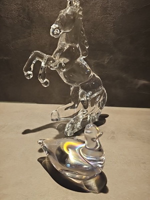 Artglass horse and duck figurines, set of 2