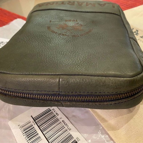 La Martina Esteban S men's leather crossbody bag like new, blue and brown