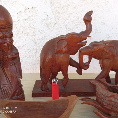 Wood carvings used, decorative set