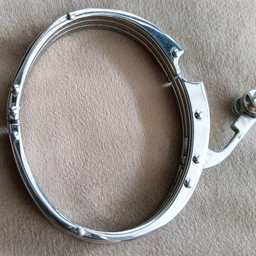 A.L.E. men's stainless steel handcuff bracelet like new, silver
