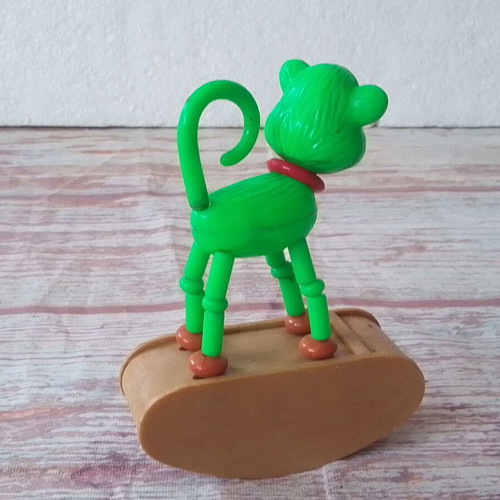 Monkey figure Vintage British Patent Push Puppet used