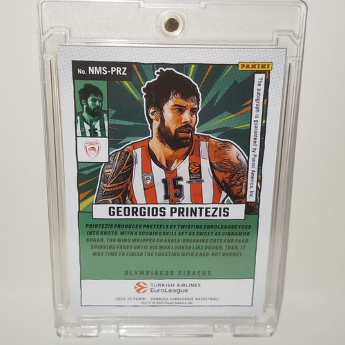 Georgios Printezis 2024-25 Panini Donruss Euroleague NET Marvels autograph card like new
