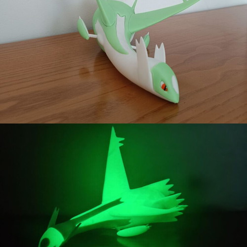 Pokemon Shiny Latios glow in the dark 3D printed figure, new