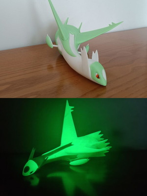 Pokemon Shiny Latios glow in the dark 3D printed figure, new