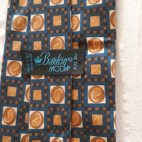 Silk tie set like new, blue and brown