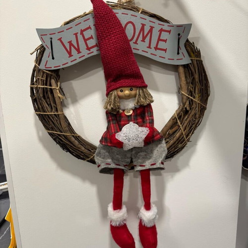 Lighted Christmas wreath for door new, handmade