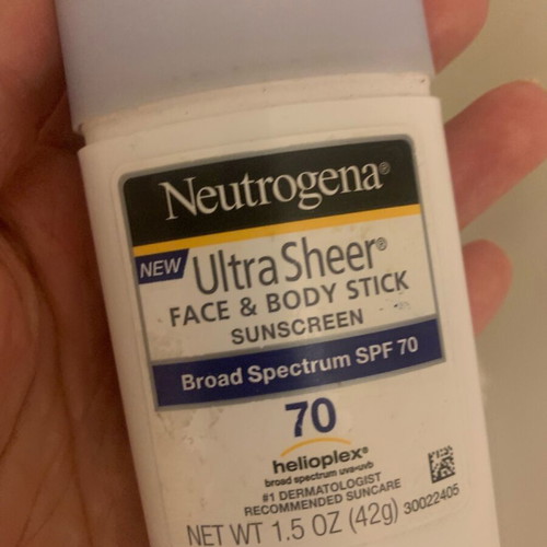 Neutrogena Ultra Sheer Face & Body Stick sunscreen used