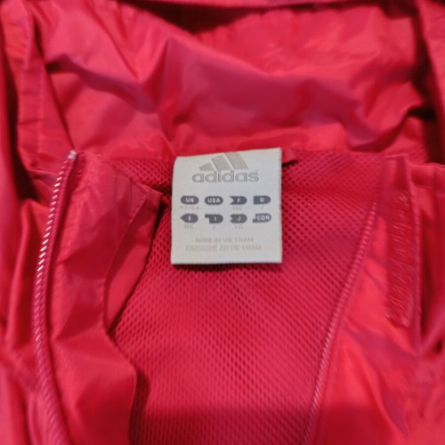 Adidas men's windbreaker jacket XL like new, red with white stripes