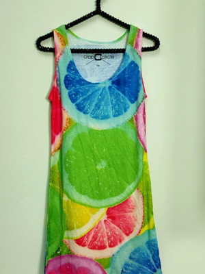 Fruit Print Mini Midi Dress Polyester New S/M