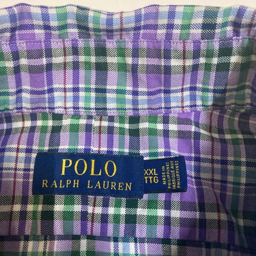 Ralph Lauren 90s Oxford shirt XXL green purple blocked with purple pony