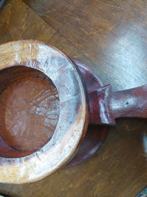 Handmade wooden carved piece used from Africa 1980