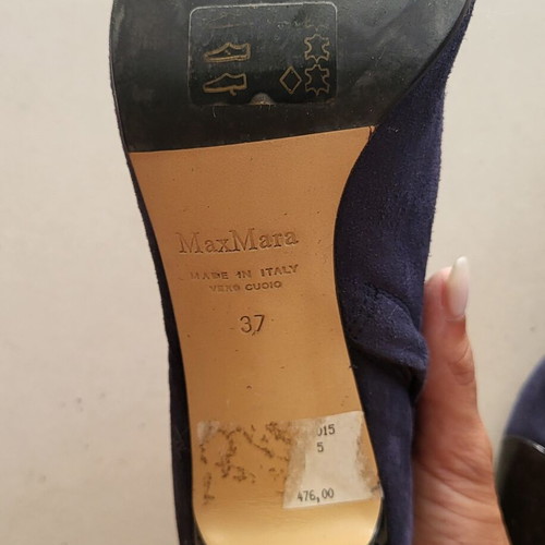 Max Mara suede leather ankle boots new, size 37, black and blue