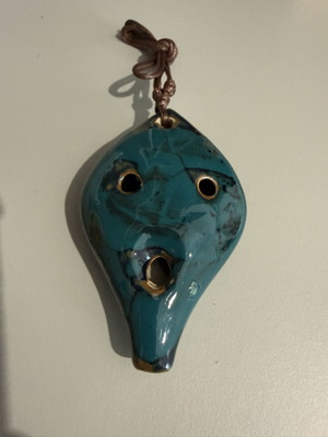 Ocarina ceramic 6-hole new with clear sound and strap
