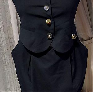 ΕΚΠΤΩΣΗ ΣΕ ΟΛΑ ΤΑ ΦΟΡΕΜΑΤΑ!!Gilda Giambra φορεμα μαυρο με κουμπια ρολόγια!!!