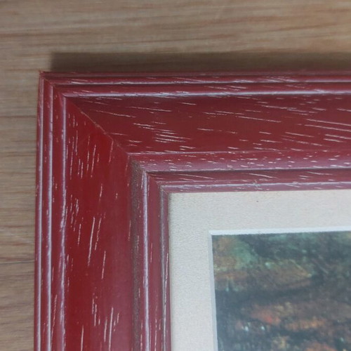 Afisorama 99×56 Print Frame like new with matte glass and wooden burgundy frame