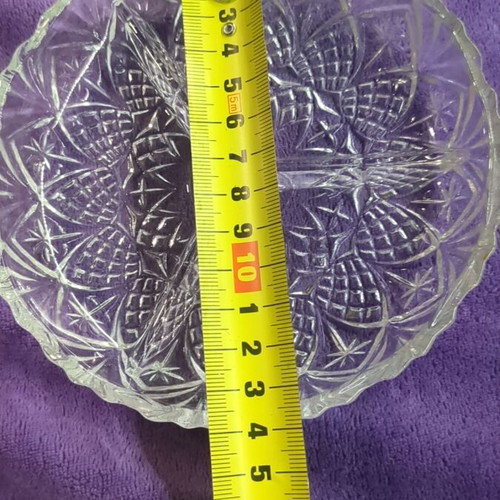 Crystal 3-Section Plates like new, set of 2 pieces