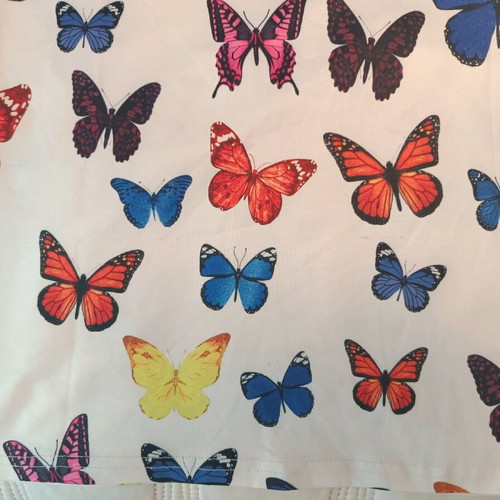 Shein fitted dress with butterflies large like new, white multicolor