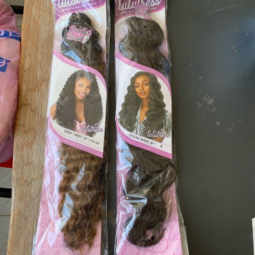Braid new, 47cm curly, light brown and dark, 2 pieces
