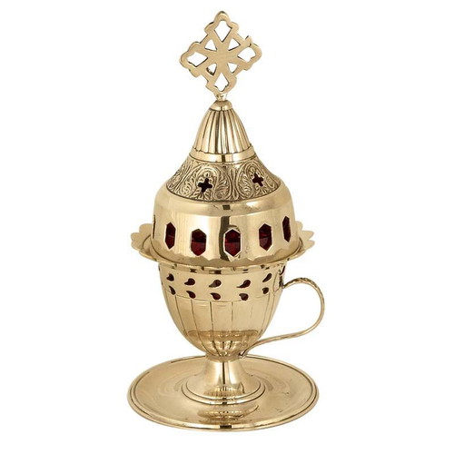 Brass Table Oil Lamp new, with saucer