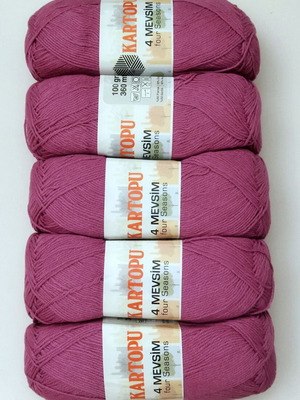 Kartopu Four Seasons knitting yarn set new, cotton-acrylic, pack of 5