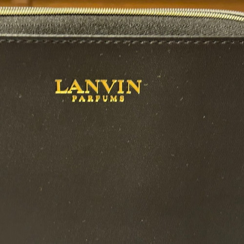 Lanvin men's toiletry bag new with travel cosmetics, black-brown