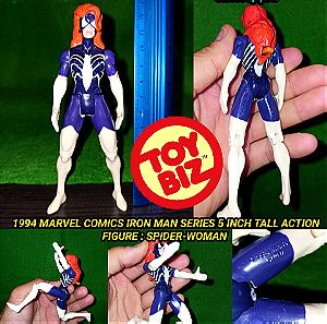 1994 MARVEL COMICS IRON MAN SERIES 5 INCH TALL ACTION FIGURE : SPIDER-WOMAN Φιγούρα Αυθεντική TOYBIZ