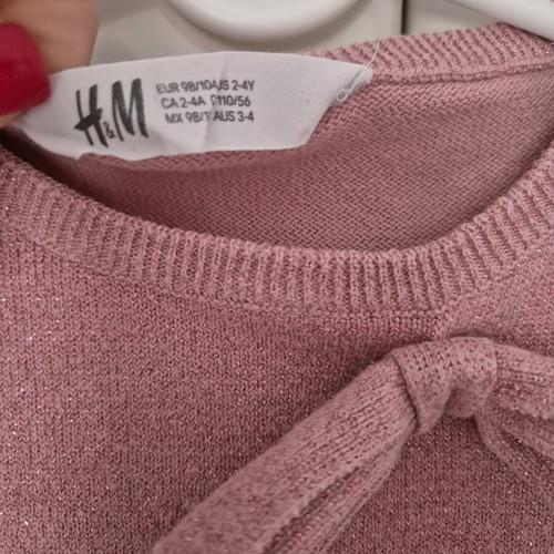 Metallic pink short-sleeve dress H&M like new