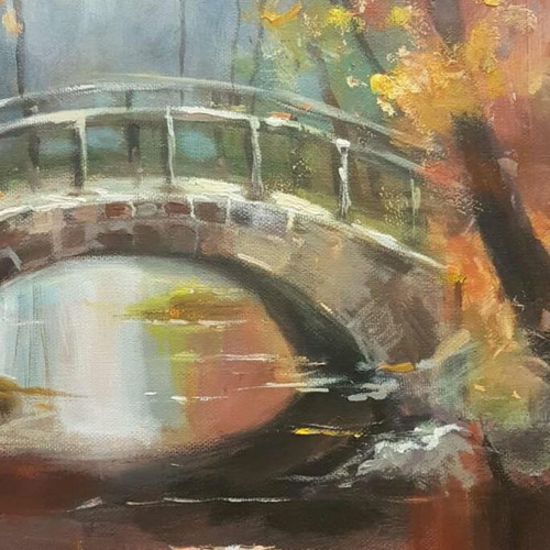 Oil painting Esenna Idiliya new, 50x40 cm, oil and acrylic paints