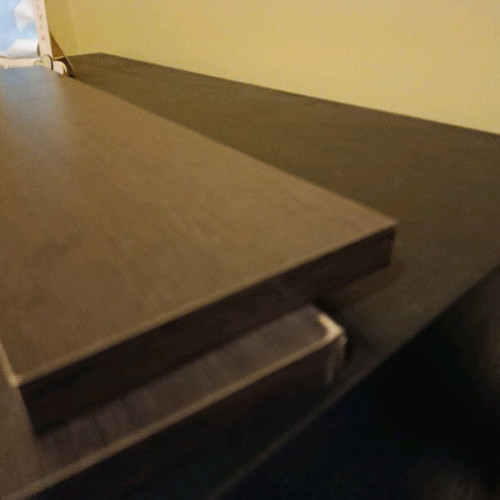 Shelves dark brown with light grain, like new, set of two