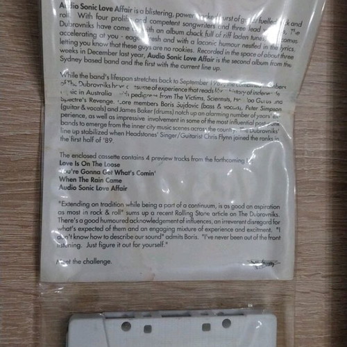 The Dubrovniks Audio Sonic Love Affair cassette used, rock