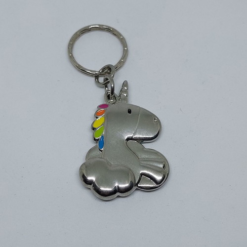 Unicorn keychain like new, aluminum alloy with color coating