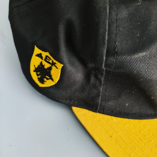 Vintage AEK 1924 Snapback Cap used, 90s era, black and yellow