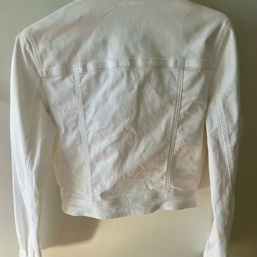 Versace Jeans Cropped Jacket Women’s Size S White with Gold Details New