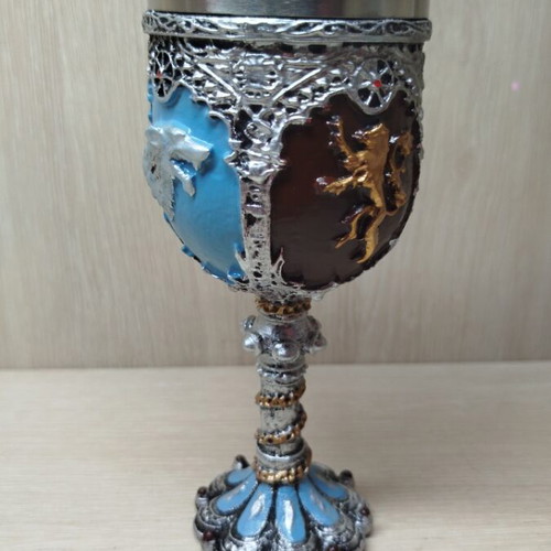 Medieval goblet new with British coats of arms and stainless steel