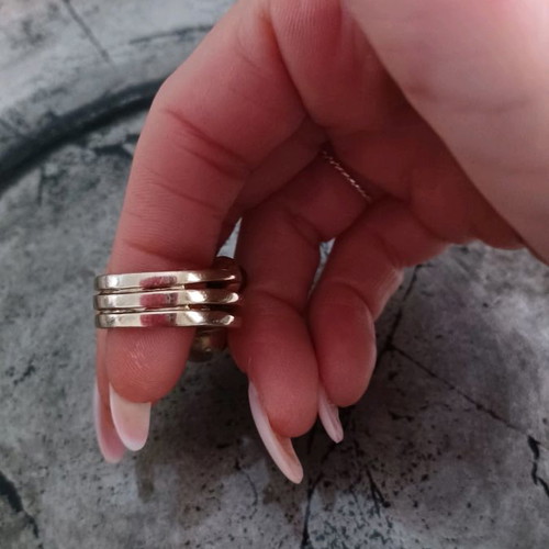 Silver gold-plated ring with pearls in excellent condition