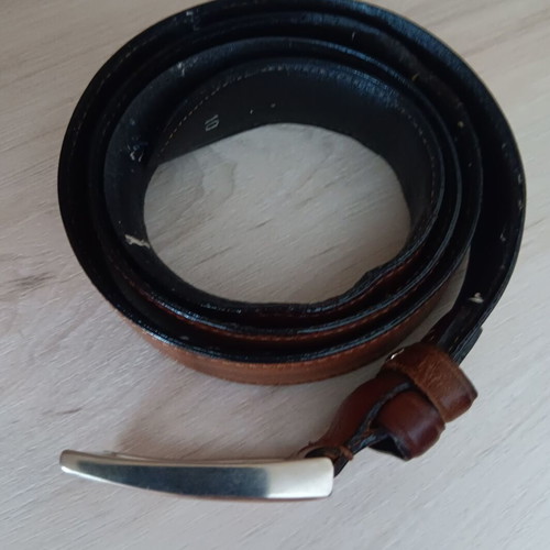 Brown leather men's belt, 105 cm