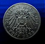  German States PRUSSIA 1913 5 mark.Γερμανικά Κράτη ΠΡΩΣΙΑ.