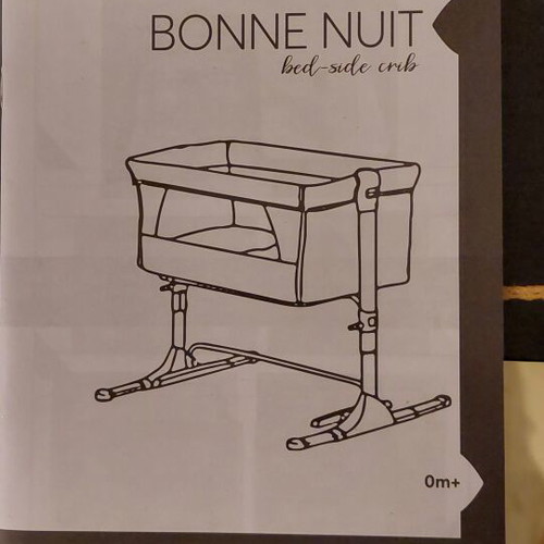 Kikkaboo Bonne Nuit baby cot gray used with mattress
