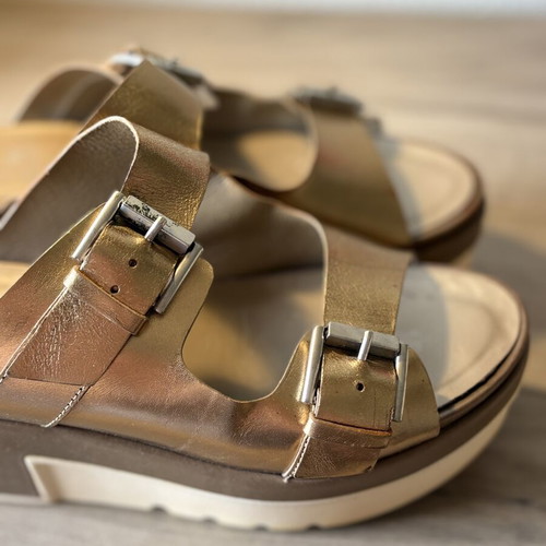 Janet Sport Platform Sandals size 40 used, gold