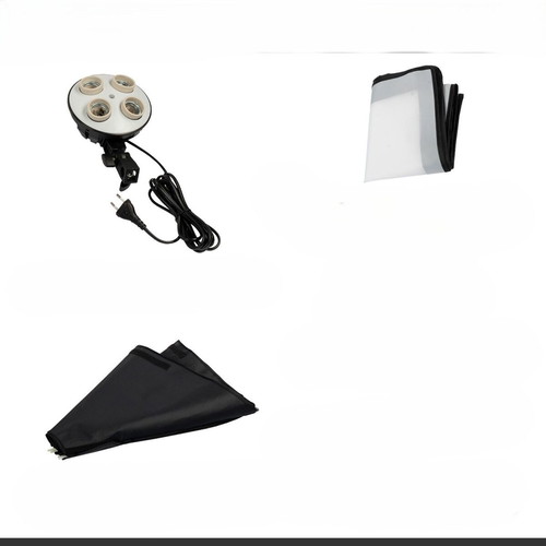 Studio light set with softbox, tripods, carrying bag, like new