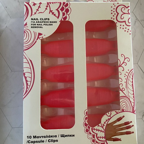 Nail clips pink set of 10 for semi-permanent polish removal