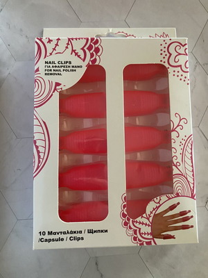 Nail clips pink set of 10 for semi-permanent polish removal