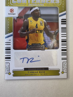 Tyrese Rice Maccabi Tel Aviv Auto Panini Contenders 2025/26 like new
